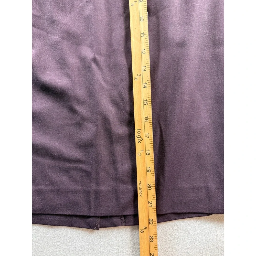Theory Pencil Skirt Women 2 Purple Wool Blend Zip Back Back Vent 28